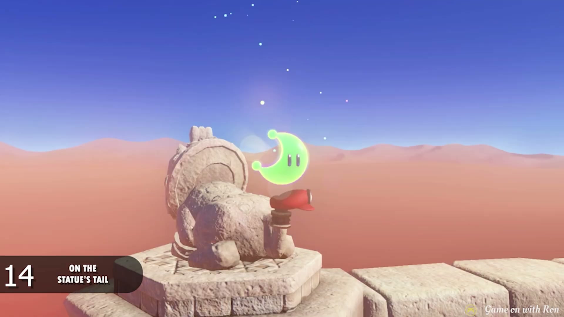 Super Mario Odyssey Sand Kingdom Power Moon 14 - On The Statue Tail verified image 3