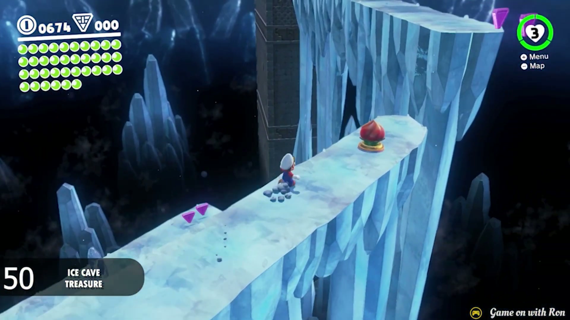 Super Mario Odyssey Sand Kingdom Power Moon 50 - Ice Cave Treasure verified image 2