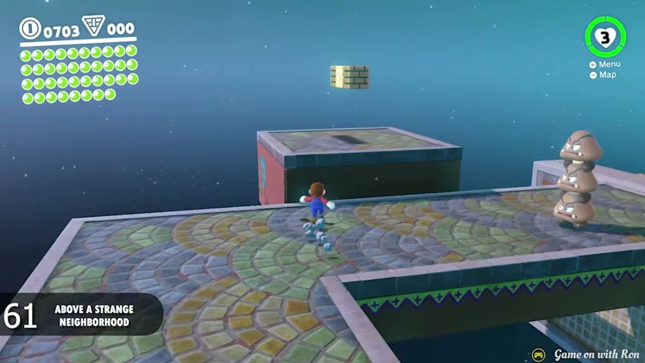 Super Mario Odyssey Sand Kingdom Power Moon 61 - Above a Strange Neighborhood verified guide image 1