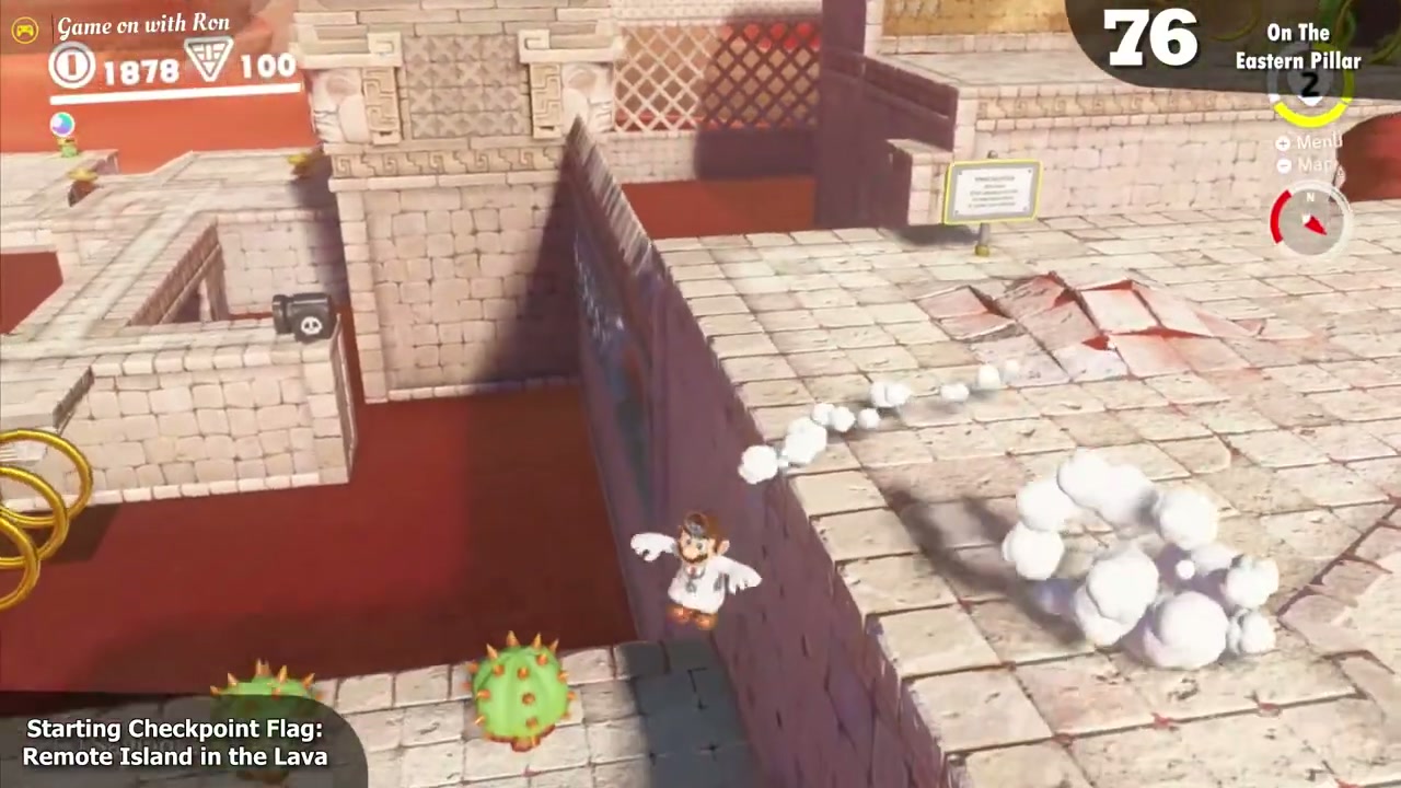 Super Mario Odyssey Sand Kingdom Power Moon 76 - On the Eastern Pillar verified guide image 1