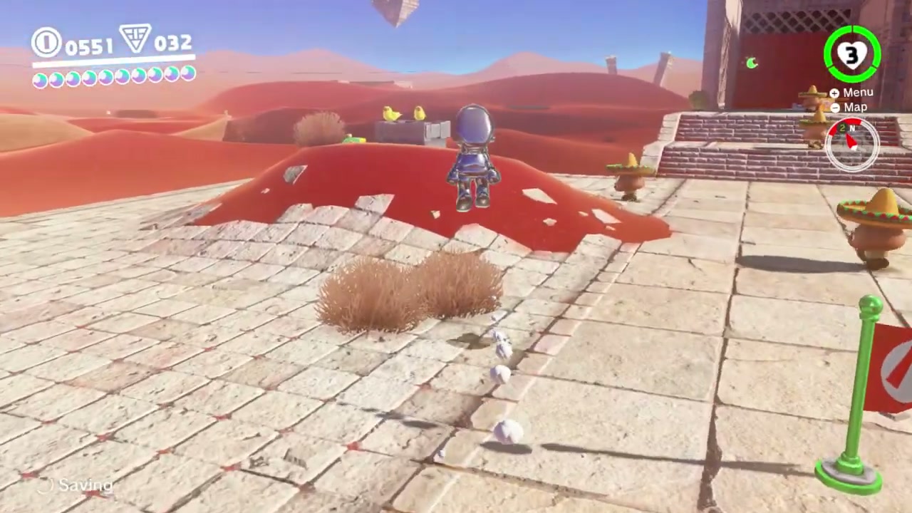 Super Mario Odyssey Sand Kingdom Power Moon 86 - Colossal Ruins Dash Jump verified guide image 1