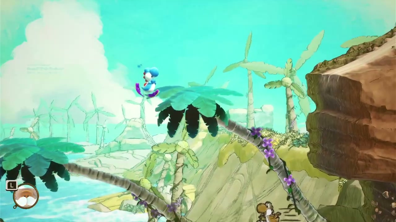Smiley Flower #3 - Bafloonder location in Chapter 3: Seaside in Yoshi and the Mysterious Book