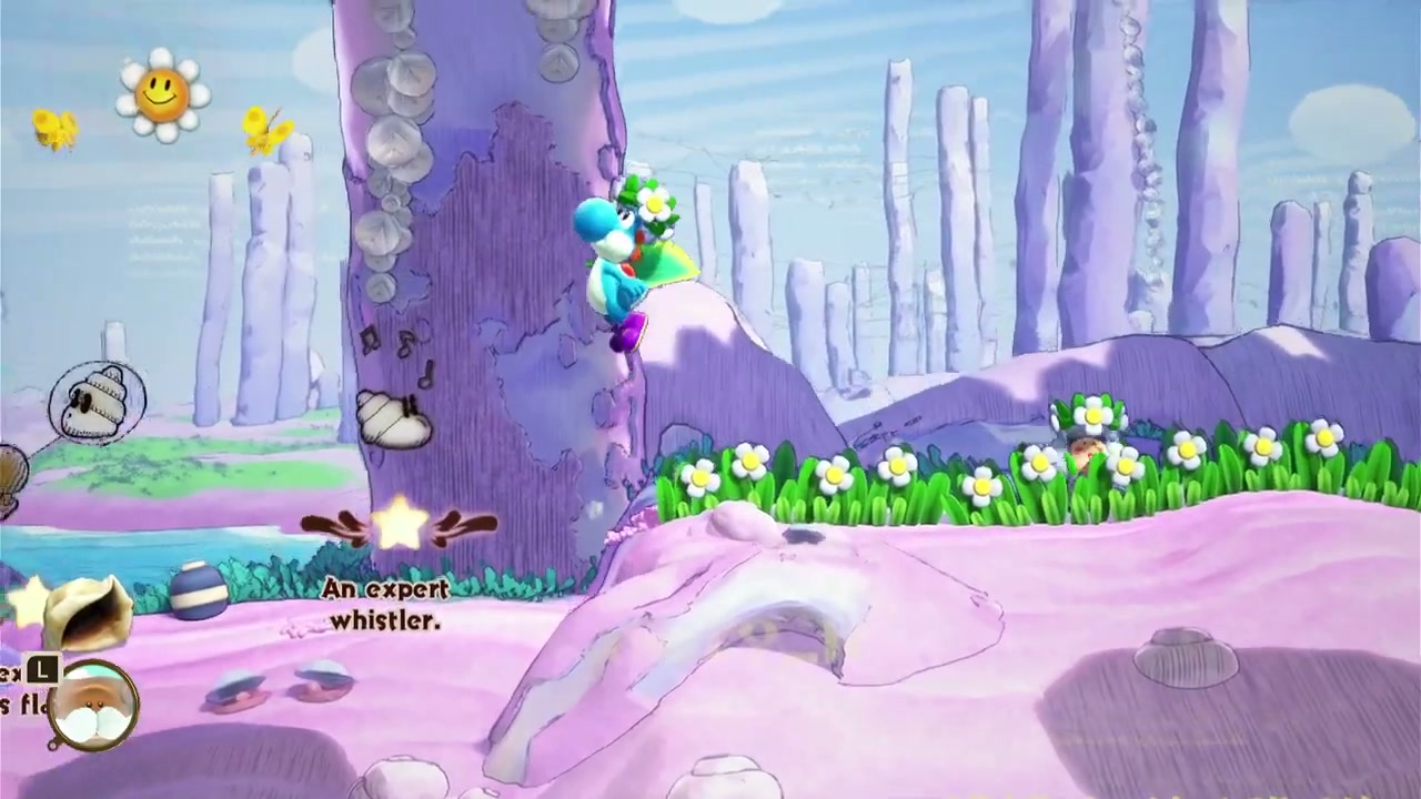 Smiley Flower #2 - Snurfboard location in Chapter 3: Seaside in Yoshi and the Mysterious Book
