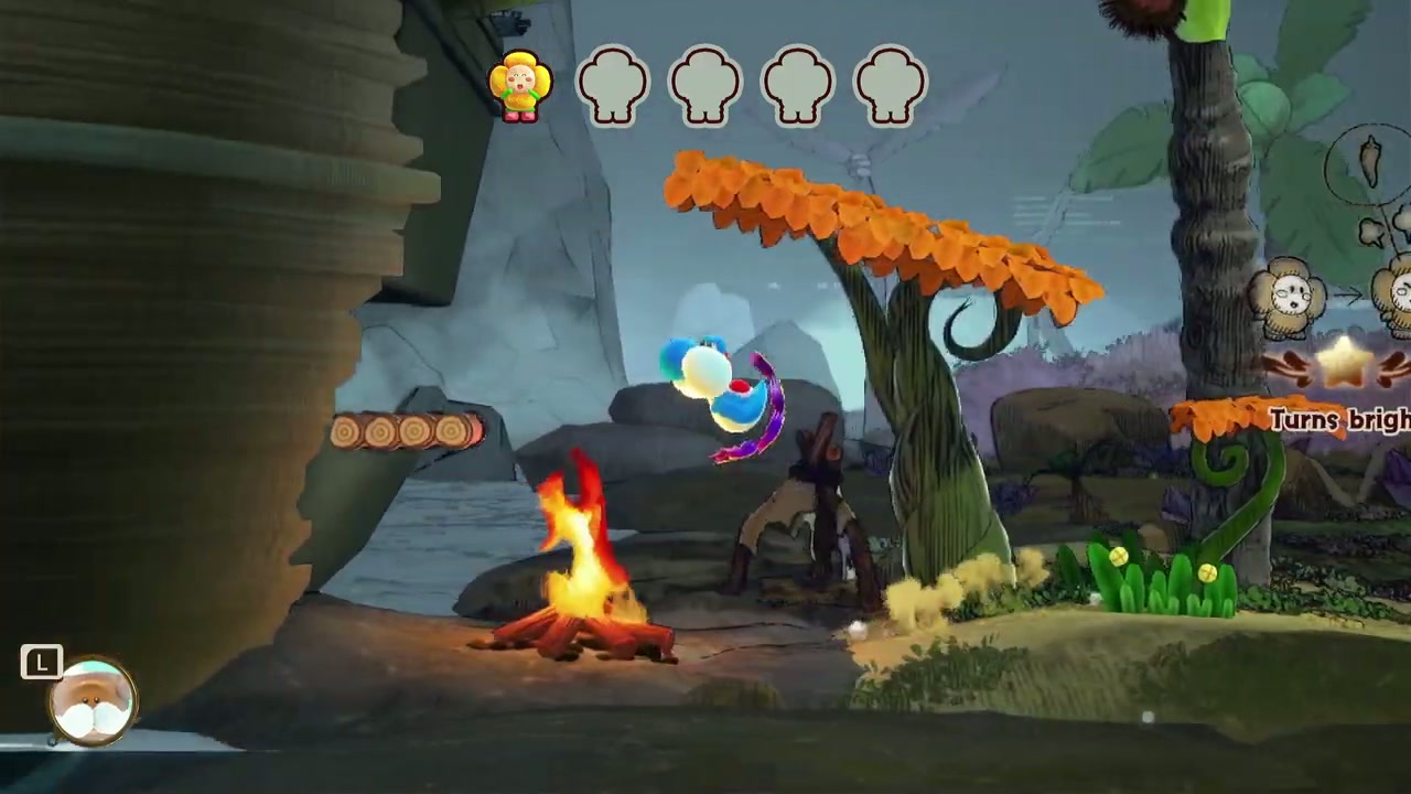 Smiley Flower #4 - Snurfboard location in Chapter 3: Seaside in Yoshi and the Mysterious Book