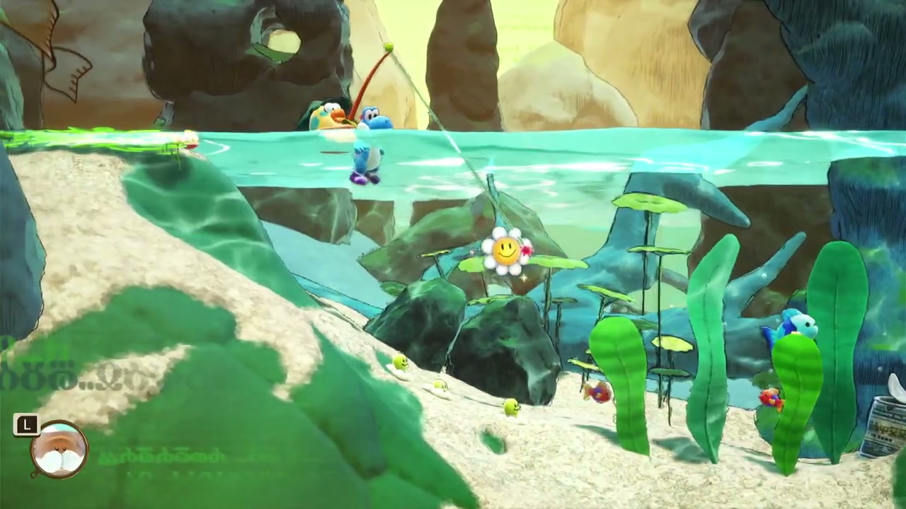 Smiley Flower #3 - Weewoo location in Chapter 3: Seaside in Yoshi and the Mysterious Book
