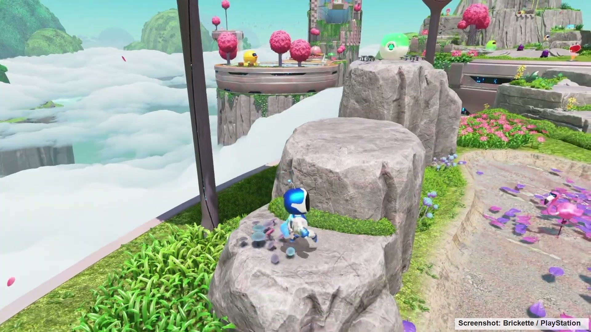 Astro Bot Sky Garden Puzzle Piece 1 location near the tall rocks