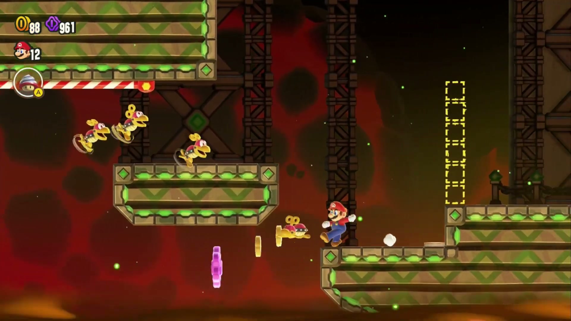 Super Mario Bros. Wonder Deep Magma Bog Wonder Seed 6, Master the Pull, Turn, Burn Wonder Effect (2)