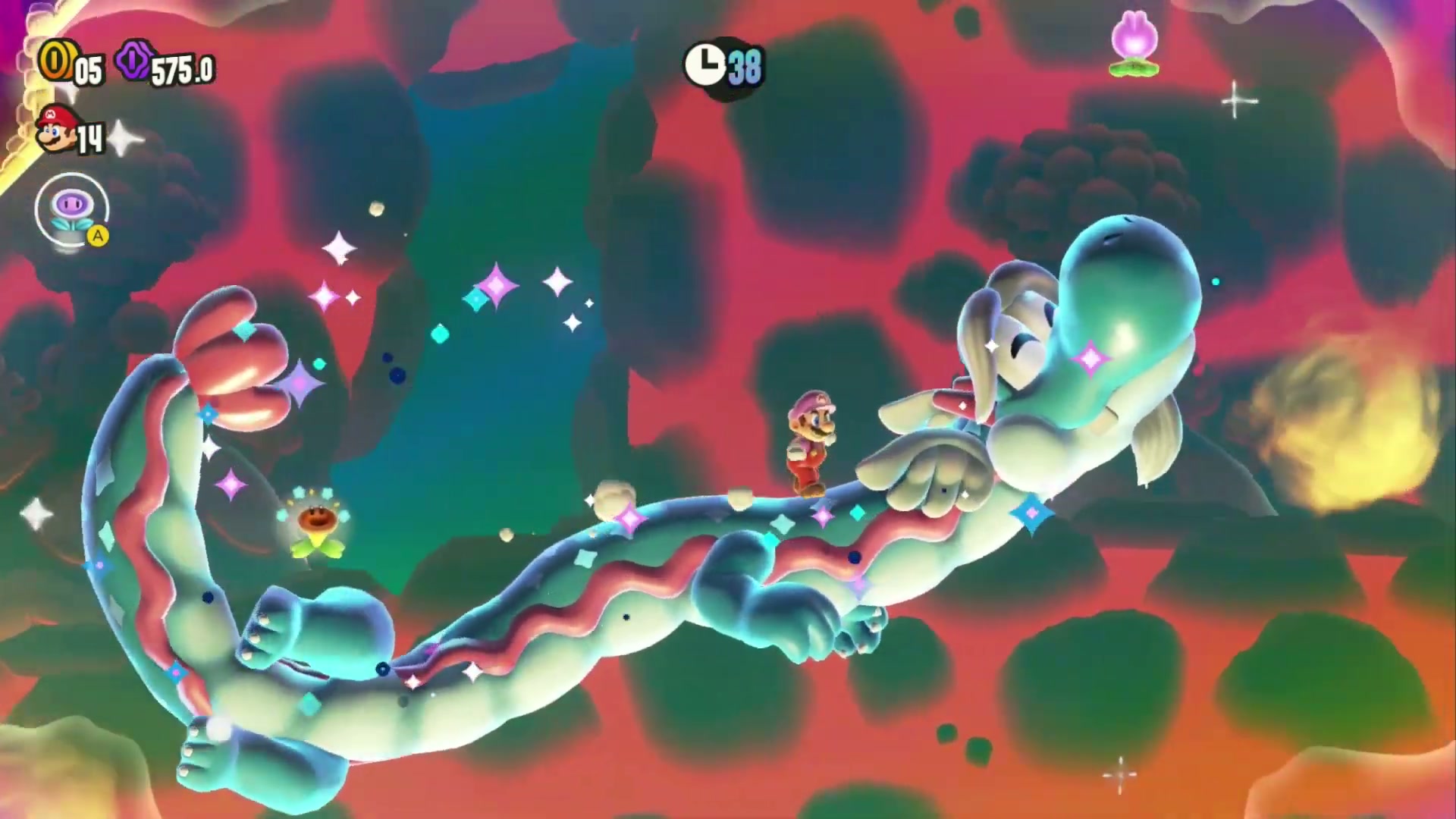 Super Mario Bros. Wonder Deep Magma Bog Wonder Seed 13, Awaken the Dragon Boneyard Wonder Effect