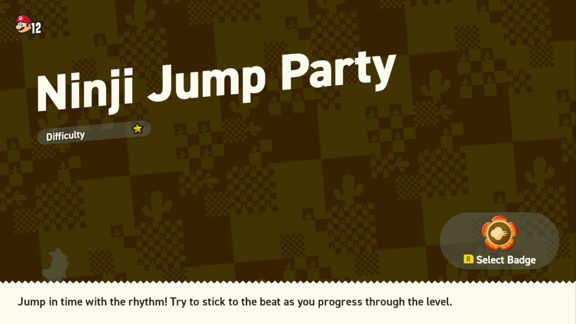 Super Mario Bros. Wonder Sunbaked Desert Wonder Seed 7, Dance with the Ninji Jump Party