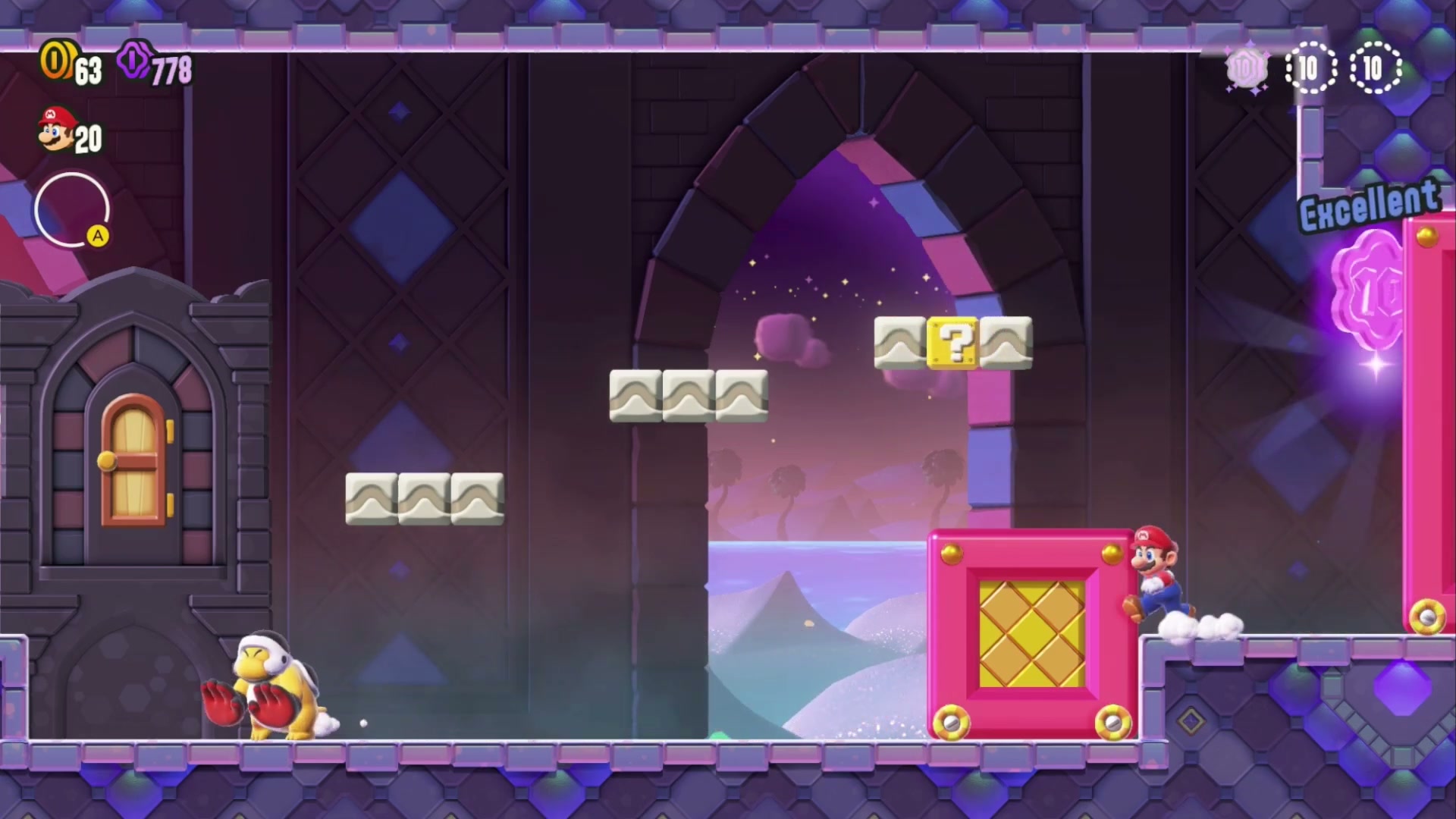 Super Mario Bros. Wonder Sunbaked Desert Wonder Seed 15, Push Through the Shova Mansion Wonder Effect (2)