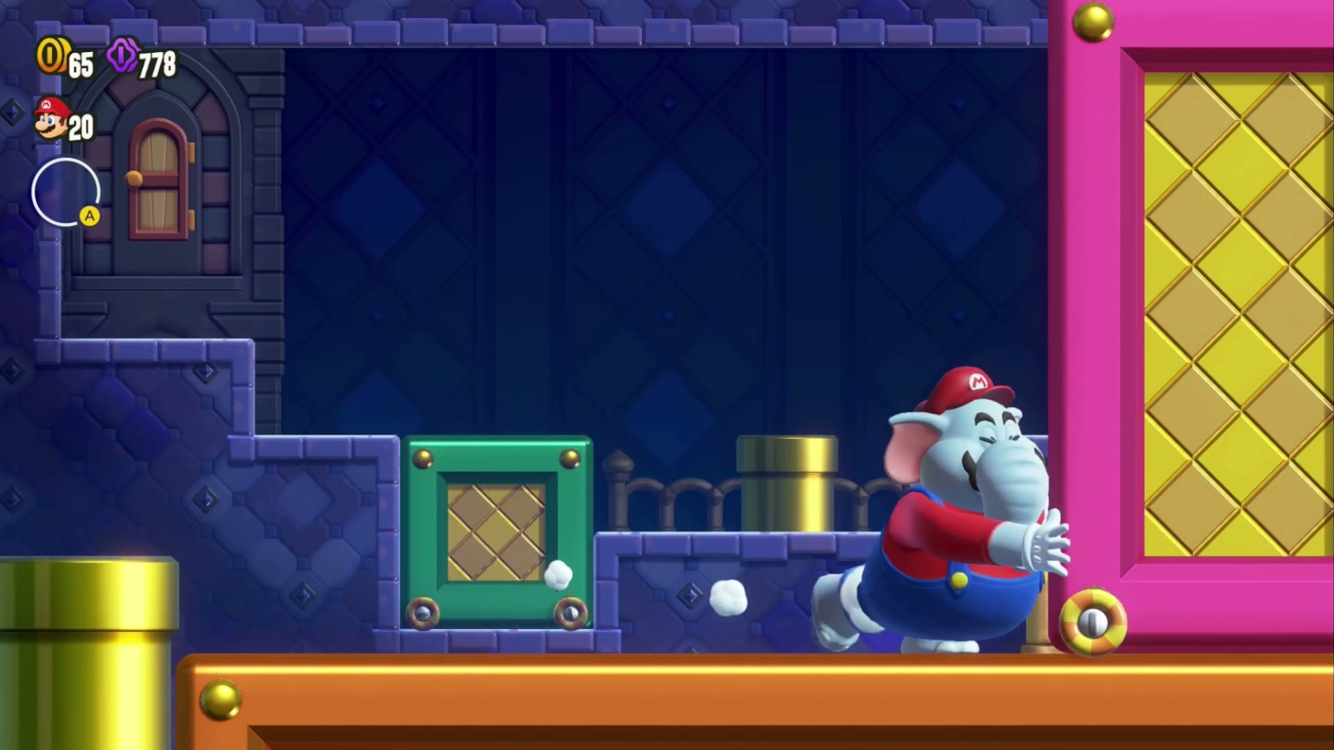 Super Mario Bros. Wonder Sunbaked Desert Wonder Seed 16, Reach the Shova Mansion Goal Pole