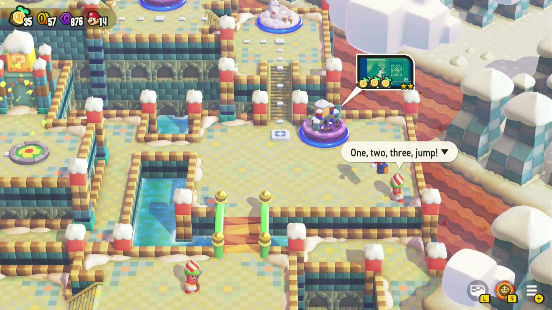 Super Mario Bros. Wonder Sunbaked Desert Wonder Seed 26, Collect the Floating Wonder Tokens