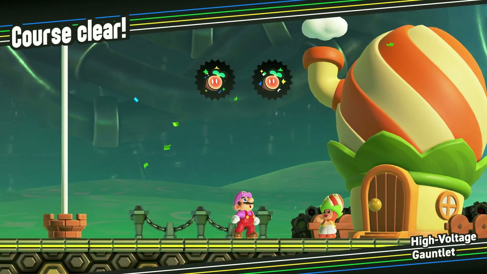Petal Isles Wonder Seed 30, reaching the Goal Pole to clear the High-Voltage Gauntlet