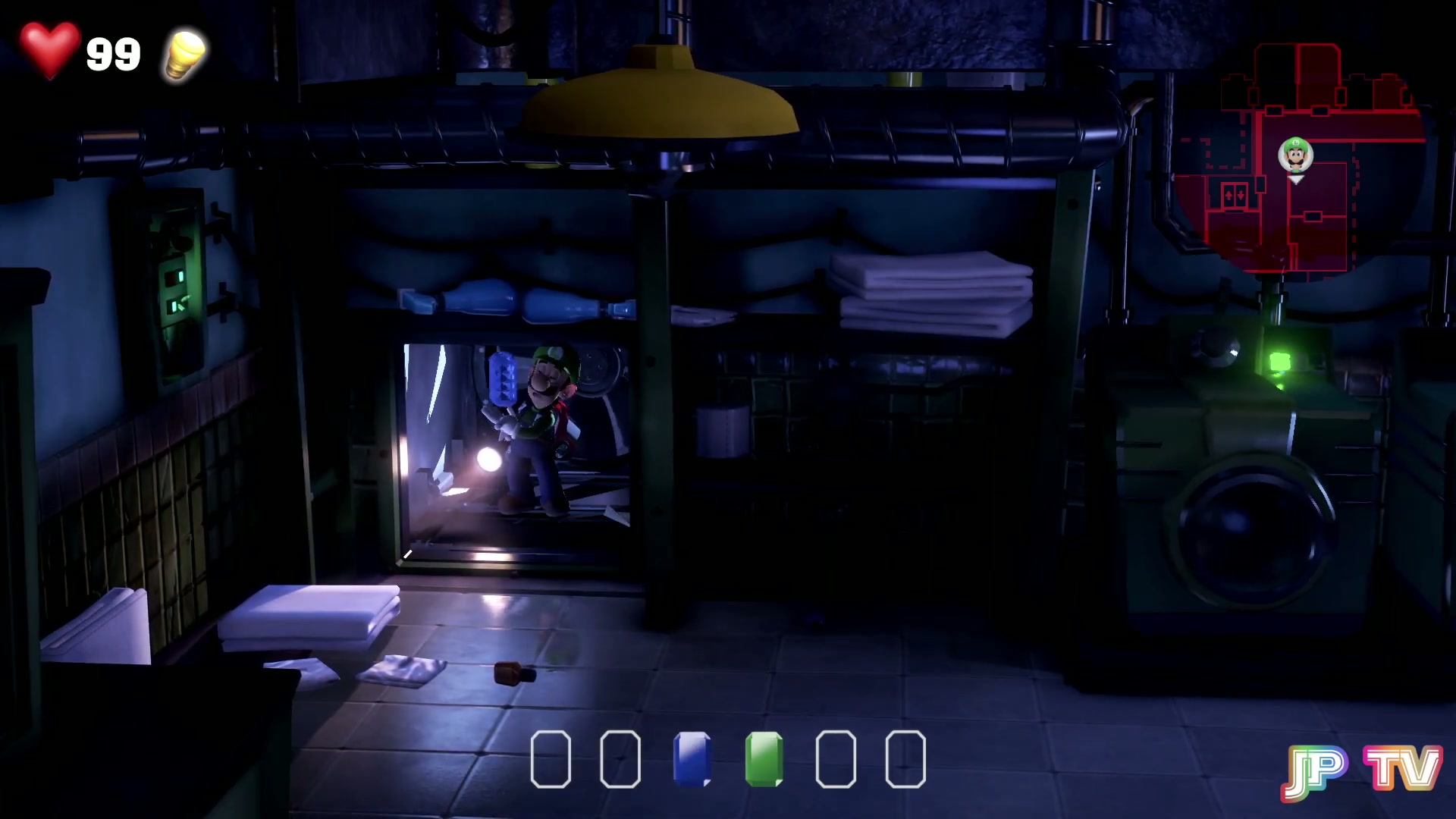 5F RIP Suites Blue Gem collected in the Laundry Room after opening the grate in Luigi's Mansion 3