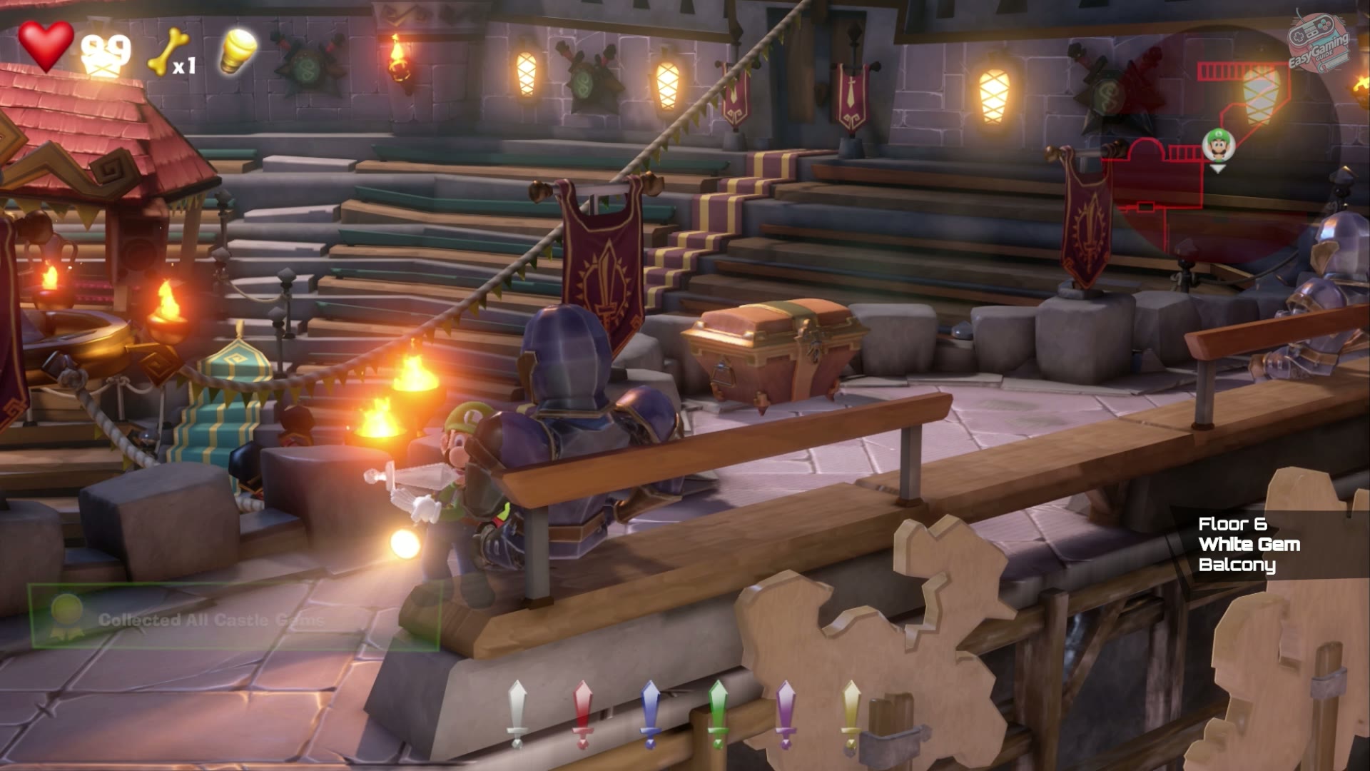 Luigi's Mansion 3 6F Castle MacFrights Gem Guide gameplay frame